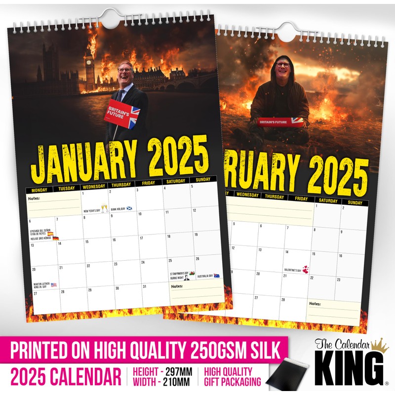 The Calendar King // STARMERGEDDON - 2025 Wall Calendar -