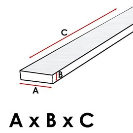 Aluminium Flat Material Flat Bar 50 x 2.0 mm 1000 mm