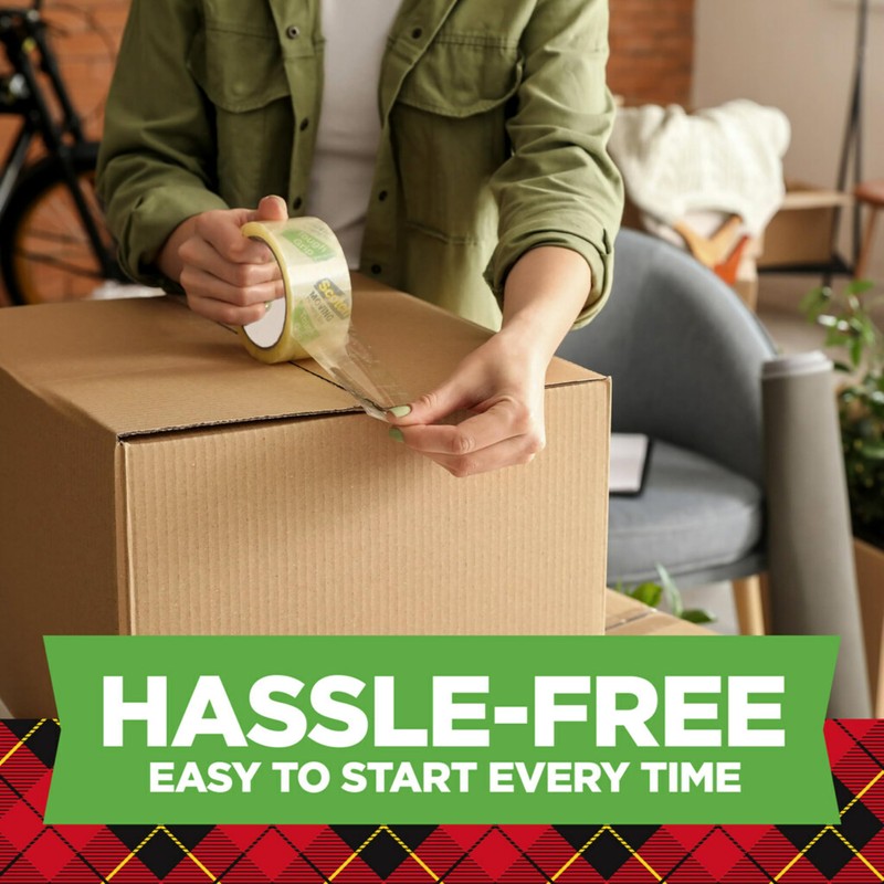 Scotch Tough Grip Moving Packing Tape, Clear, Moving Tape That