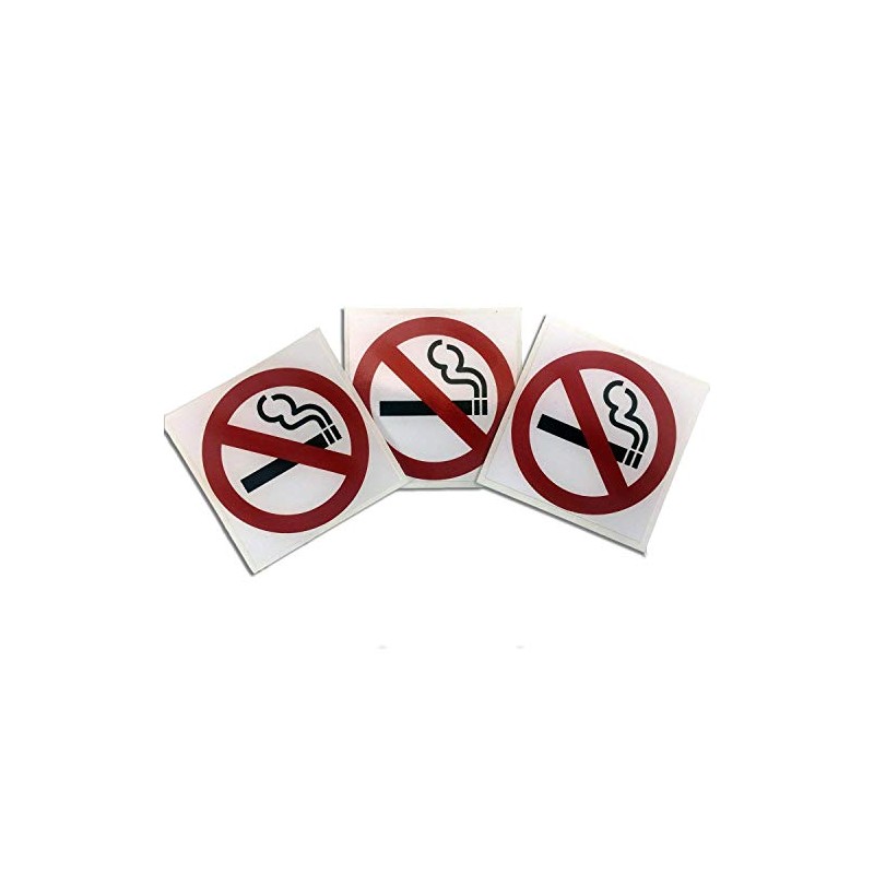 No Smoking Warning Signs Stickers/Decals/Vinyls Sticky Back (pack of three)