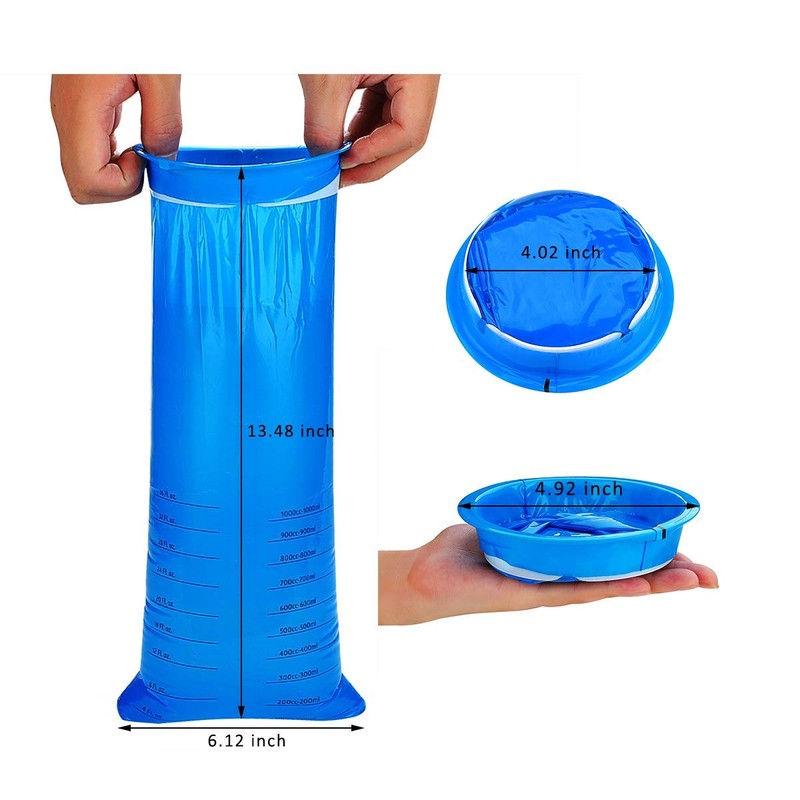 14 Pack Disposable Vomit Bags (Thick), Barf Bags 1000ML Blue,