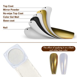 Artdone Artdone 2 Jars Chrome Nail Powder White and Gold Pearl,Iridescent Aurora Powder Metallic Mirror Effect Pigment Pearlescent Mermaid Pearl Glitter Dust Kit (White and Gold)