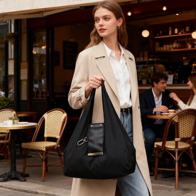 Bolso Tote Plegable de PU – Expansible y Ligero para
