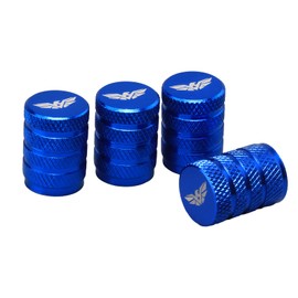 vcoyeix Tire Valve Stem Caps, Anodized Aluminum Tire Valve Cap Set, Universal Stem Covers for Cars Trucks Motorcycles SUVs and Bikes，4 pcs/Pack (Blue)
