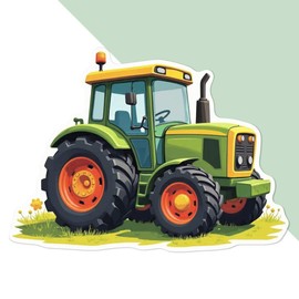 Azeeda Große 210mm 'Grüner Traktor' Permanente Aufkleber (DW00129306)