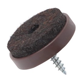 Adsamm® 100 x felt glides with screw / brown / diameter 28 mm / round / furniture glides for screwing in premium quality