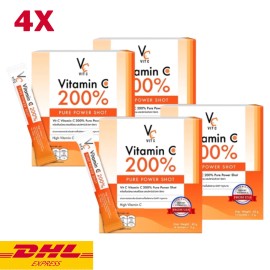 VC 4x VC Vit C Vitamin C 200% 3,000 mg Pure Power Shot Powder Bright Healthy Skin