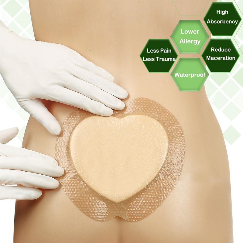 Sacrum Silicone Foam Dressing with Gentle Border for Sacral Ulcer,