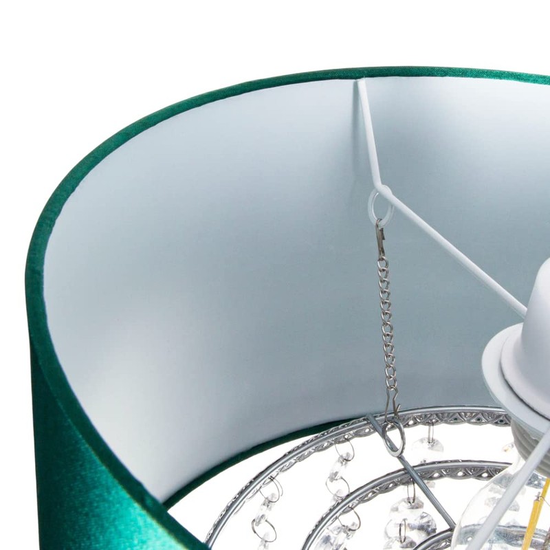 Modern and Eye-Catching Emerald Forest Green Satin Shimmer Fabric Pendant