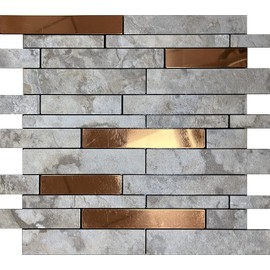 Weimeisc 10 Sheets Peel and Stick Backsplash Tile for Kitchen, Self-Adhesive Mosaic Tile, Stick on Bathroom Vanities，Fireplace Décor, Laundry Table(11.25" X 12.7") (Ink Light Coffee)