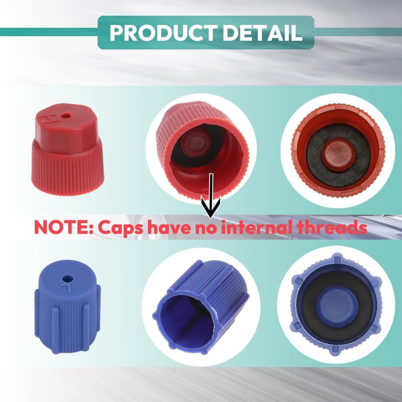 Saipe 20pcs/2Sets R134a Valve Caps 3mm & 16mm A/C Cap