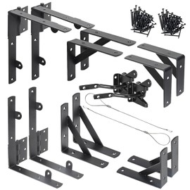 Fence Gate Kit Gate Hardware, 2 Set Anti Sag Gate Kit Heavy Duty No Sag, Anti Twist Gate Frame Corner Brackets Kit Withstand 150 lbs, Gate Hardware Kit for Wood Fence Gate