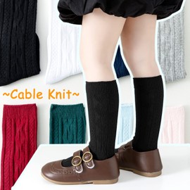 Baby Knee High Socks 3 Pairs Cable Knit Knee Socks Seamless Dress Socks for Infant Toddler Boys Girls (Black White Grey, 6-12 Months)