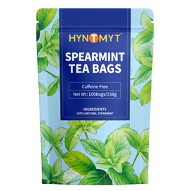 HYNTMYT Spearmint Tea Bags 100 Teabags | Bulk Buy for Office, Home & Catering | Pure Spearmint Leaves | Compostable Tea Bags | Resealable Pouch
