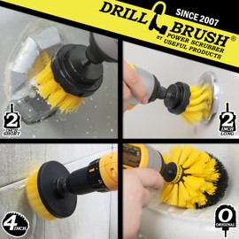 Bath Mat Scrubber - Shower Curtain - Cleaning Supplies - Grout Cleaner - Drill Brush Spin Scrubber Kit - Clean Sinks, Shower Stalls, Bathtub, Bidet, Toilet, Tile, Carpet, and Flooring - Bathroom Rugs