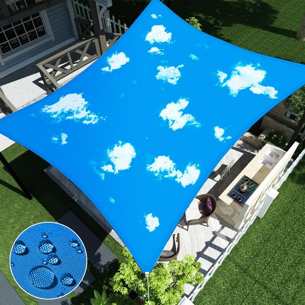 ECOOPTS 9'x21' Waterproof Sun Shade Sail Rectangle Canopy Cover UV