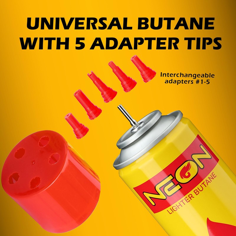 NEON Butane Fuel Refill, 300ml x 4 Cans Ultra Refined