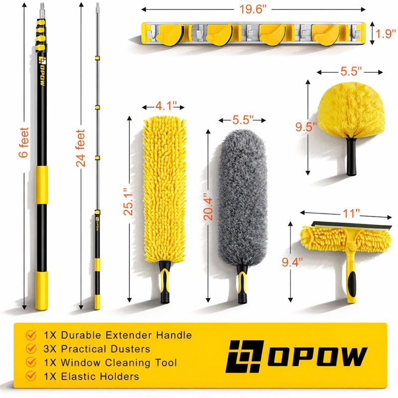 30 Foot High Ceiling Duster Kits with 7-24ft Heavy Duty