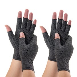 Novetec 2 Pairs Arthritis Compression Gloves for Women Men Anti-Slip Gloves for Rheumatoid, Osteoarthritis,Carpal Tunnel Pain