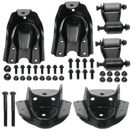 iiLentes 722-045 722-006 722-007 722-102 Pair Rear Leaf Spring Rearward Shackle Hanger Bracket and Forward Hanger For 1988-1997 Chevy GMC C1500 C2500 15529431 15640442