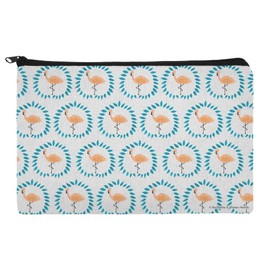 Flamingos and Leaves Makeup Cosmetic Bag Organizer Pouch