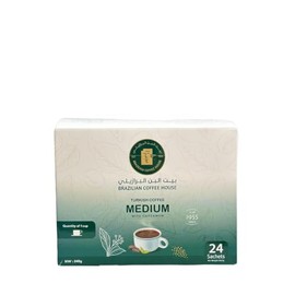 Brazilian Coffee House Turkish Coffee Medium with Cardamom, Instant Coffee, 24 Sachets x 7g, 100% Arabica, Rich Flavor, Easy Preparation