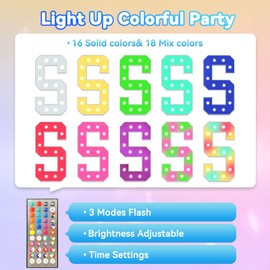 Ledido 4FT Colorful Marquee Light Up Letters with Remote, 34 Colors Changing 4 Feet Tall Big Large Marquee Letters with Lights Sign for Party Wedding Birthday Graduation Decorations, Letter A