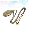 SAFIGLE Elegant Oval Photo Case Pendant Necklace Antique Floral Design