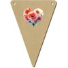 Azeeda 5 x 140mm 'Red Poppy Heart' Bunting Pennants/Flags (BN00084079)