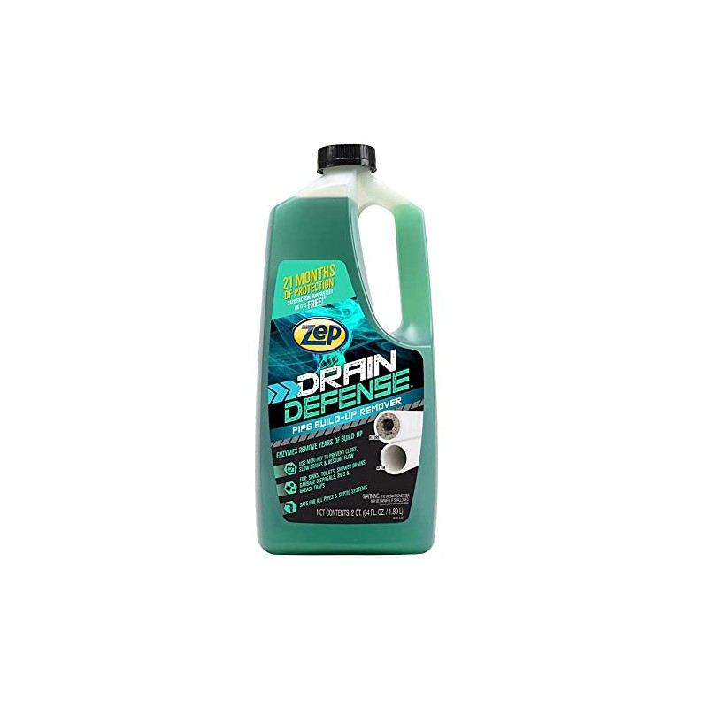 Zep Drain Defense Pipe Build-Up Remover - 64 Ounces -