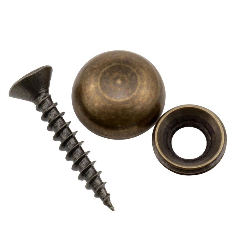 Dsjnf Decorative Brass Screw with Cap (15mm, Bronze) 8pcs