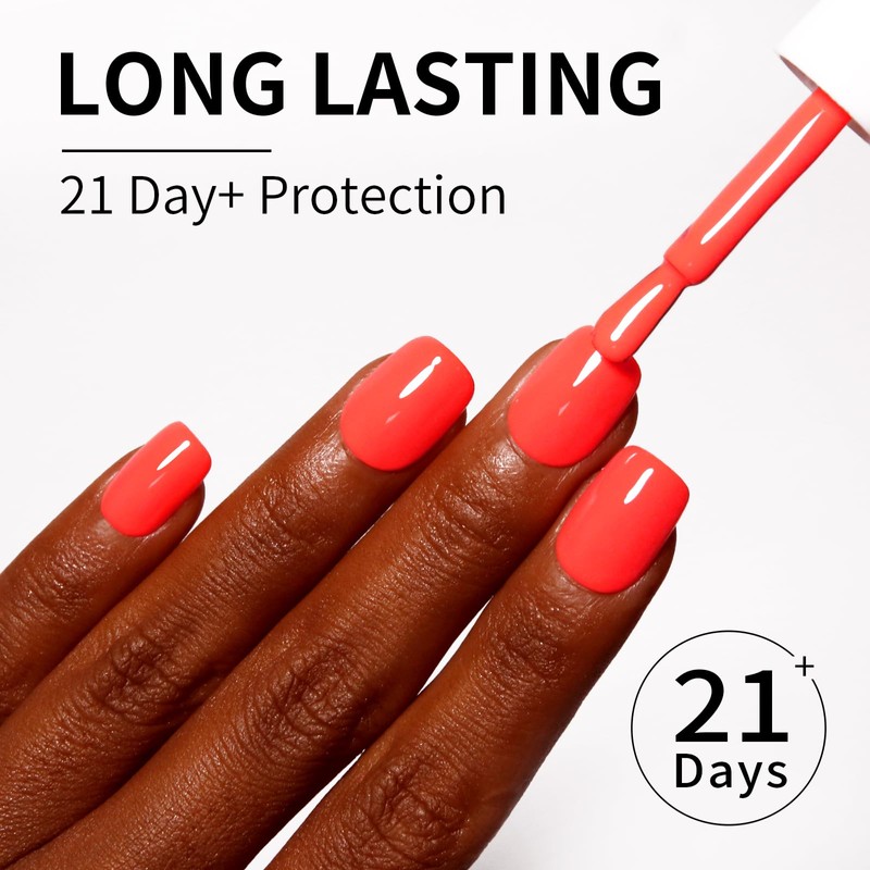 Firedeep Coral Gel Nail Polish, 0.54 Fl Oz Large Bottle