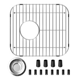 Gold Sink Protector for Kitchen Sink,Large 26" X 14" Sink Rack with Rear Drain,Stainless Steel Kitchen Sink Grate with Corner Radius R:3-1/2",Sink Bottom Grid for Kitchen Single Sink Bowl
