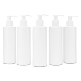 Massage Bottle – White 8 oz with Pump – 5 Pack