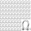 100 Pcs 1/4 Inch D Ring Shackle Rugged 3.8 Ton(8377