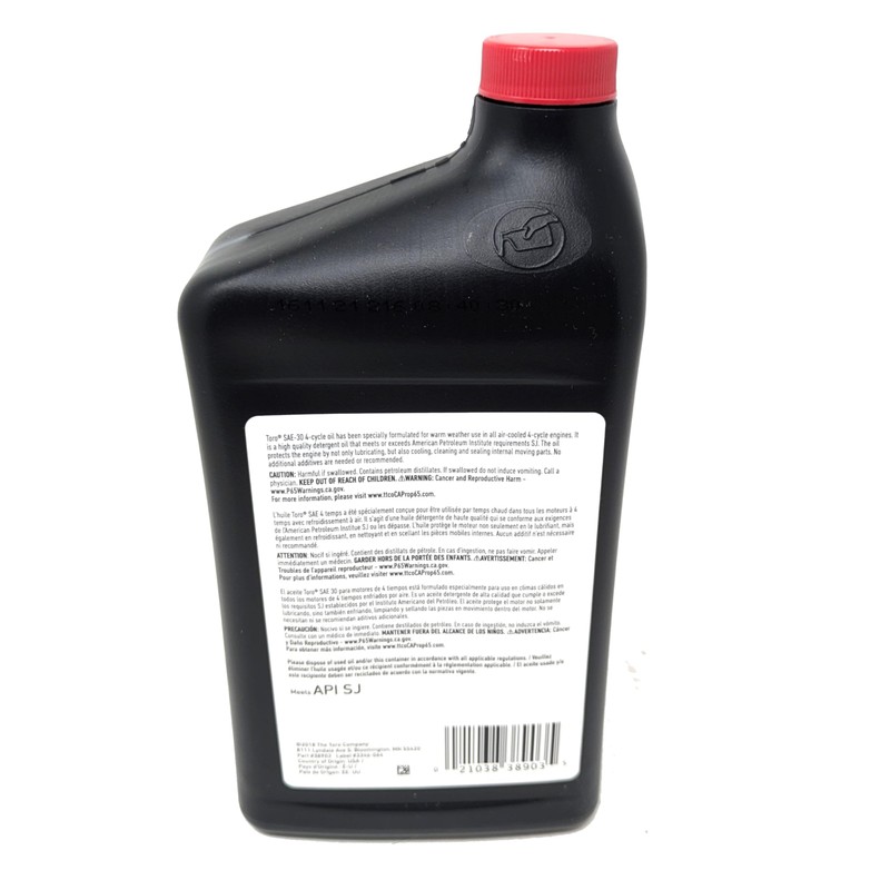 Toro 38903 SAE 30 Engine Oil Quart and Fuel Treatment