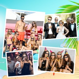 ASTARON Black Novelty Sunglasses Bulk,48 pack Neon Novelty Sunglasses Party Favors for Summer Beach Pool Wedding Party, Great Gift for Pool, Birthday Party Supplies Goody Bag Favors