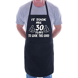 30th Birthday It Took 30 Years BBQ Cooking Funny Novelty Apron Black(Size: One size)