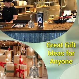 Brateuanoii Hand Bell, Table Bell, Ship Bell, Small Bell, Christmas Bell, Metal Hand Bell for Restaurant, Hotel, Shops, Service Bell, Training of Pets