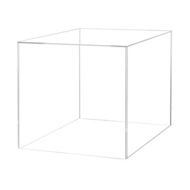 12" Acrylic Display Riser Box with One Open Side No Lid Versatile Clear Square Lucite Retail Product Platform and Merchandise Storage Bin No Assembly by Marketing Holders