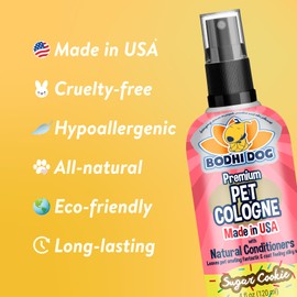 Bodhi Dog Bodhi Dog Natural Dog Cologne (Sugar Cookie) - Premium Scented Deodorizing Pet Perfume with Conditioner for Dogs & Cats - Keeps Pets Fresh & Clean - Gentle and Safe Formula, Made in USA (4 Fl Oz)