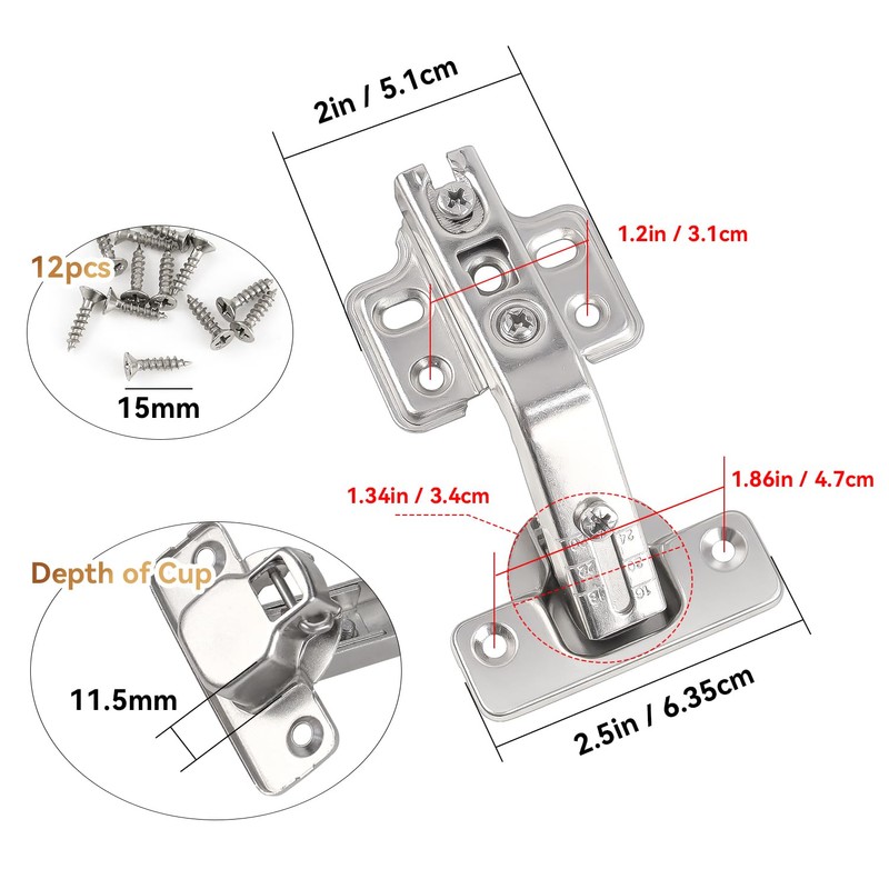 135 Degree Lazy Susan Hinge Full Overlay Concealed Corner Cabinet
