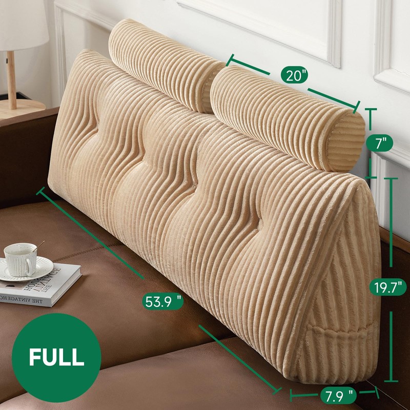 Z-hom Large Wedge Pillow Headboard, Full Triangular Headboard Pillow, Reading