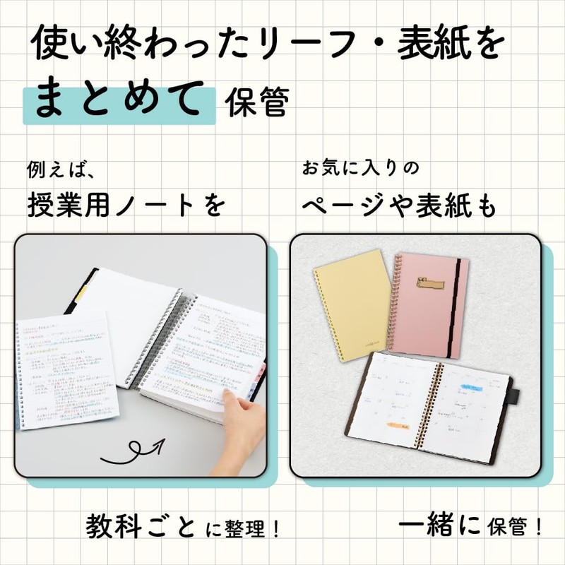 Lihit Lab N1851-1 Ring Notebook, Storage Notebook, Semi B5, Clear