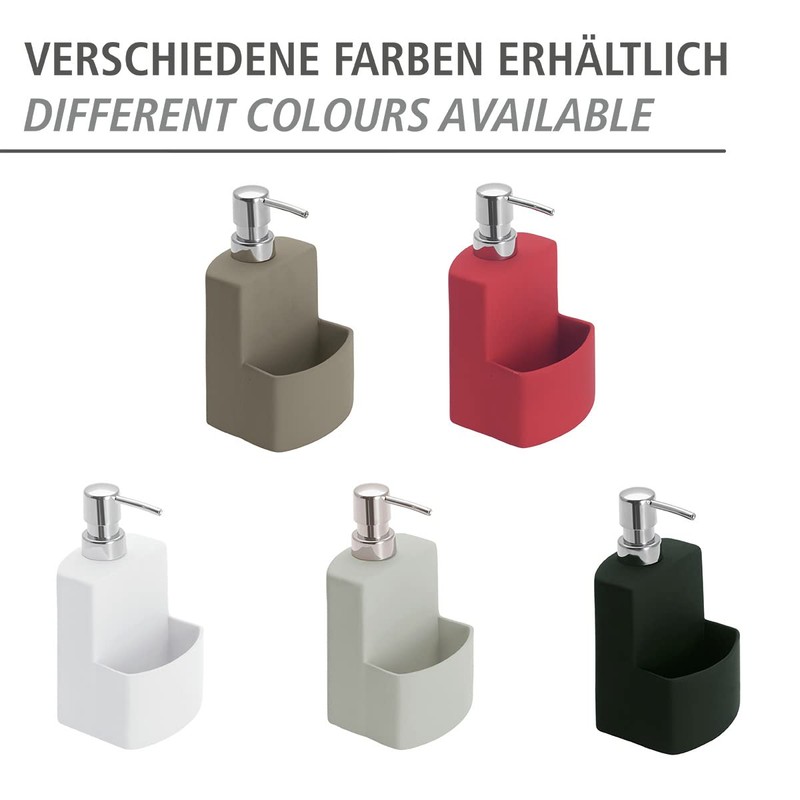 WENKO Dispensador de Gel con reposa cepillos Festival gris, Grey,