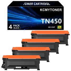 KCMYTONER Compatible Toner Cartridge Replacement for Brother TN450 TN-450 TN420 High Yield Black Work with MFC-7860dw MFC-7360n HL-2280dw HL-2270dw HL-2240 DCP-7065dn Intellifax 2840 Printer (4 Pack)