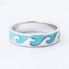 Pura Vida Silver-Plated Reversible Enamel Wave Ring - Brass Band