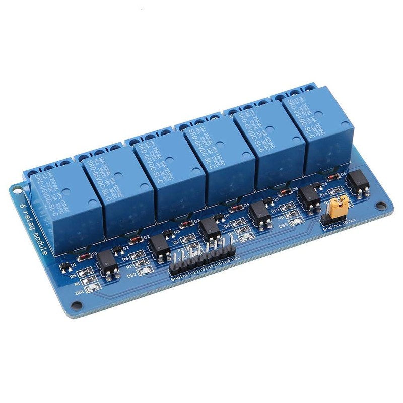 6 Channel Relay Module Low Level Trigger with Optocoupler 5V/12V/24V