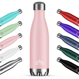 Mont-Clair H2O Stainless Steel Drinking Bottle - Thermos Flask - BPA-Free - Water Bottle, Stainless Steel Drinking Bottle 500 ml - 24 Hours Cold & 12 Hours Warm - Leak-Proof Drinking Bottle - Pink