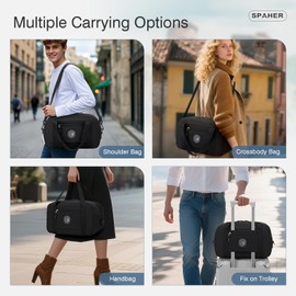 SPAHER Small Cabin Bag 35x20x20 for Ryanair Travel Duffle Bag with Wet Pocket Carry-on Hand Luggage Lightweight Airport Holdall Tote Overnight Weekend Suitcase Bag Waterproof Handbag Women Men